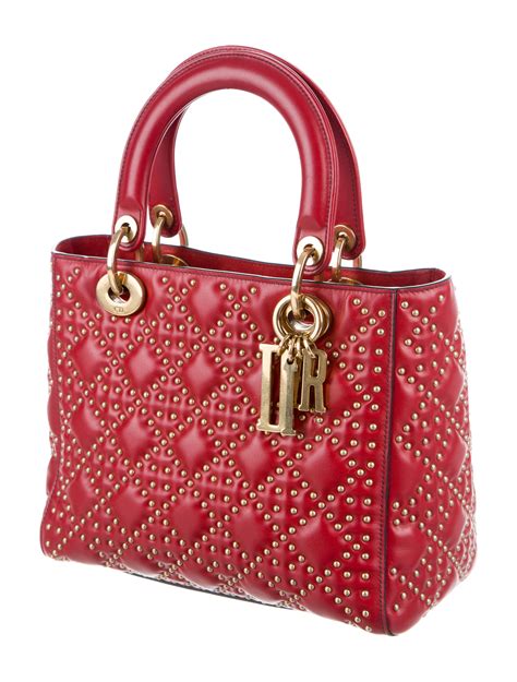 dior bag red color|lady Dior medium bag.